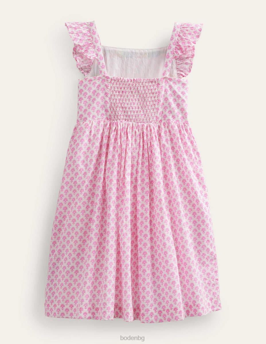 облекло Boden тъкана рокля с апликации сливов цвят дърворезба бебе LL68367