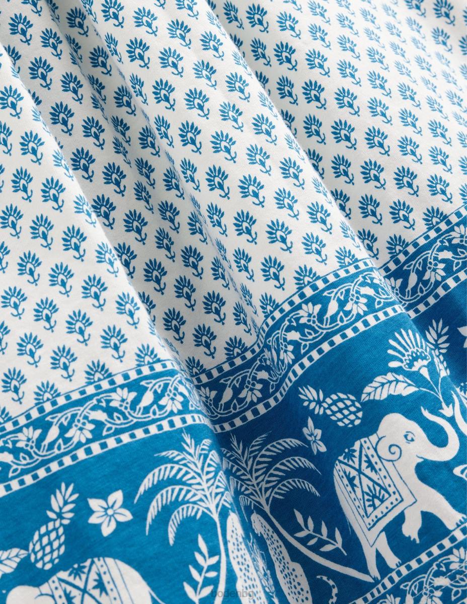 облекло Boden плетена рокля с презрамки от трико островно синьо гоа подгъв бебе LL68369