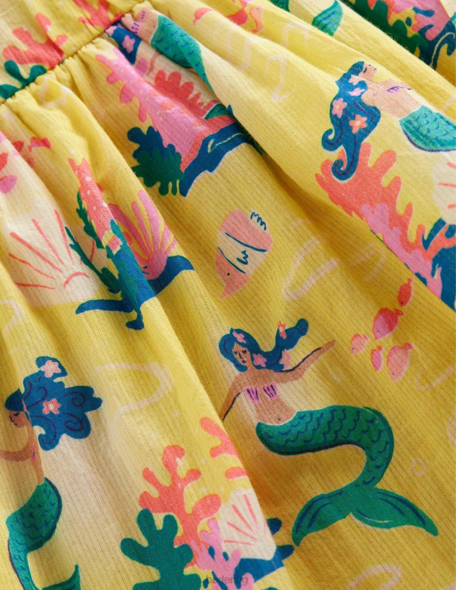 облекло Boden обгръщаща се рокля жълта русалка бебе LL68373