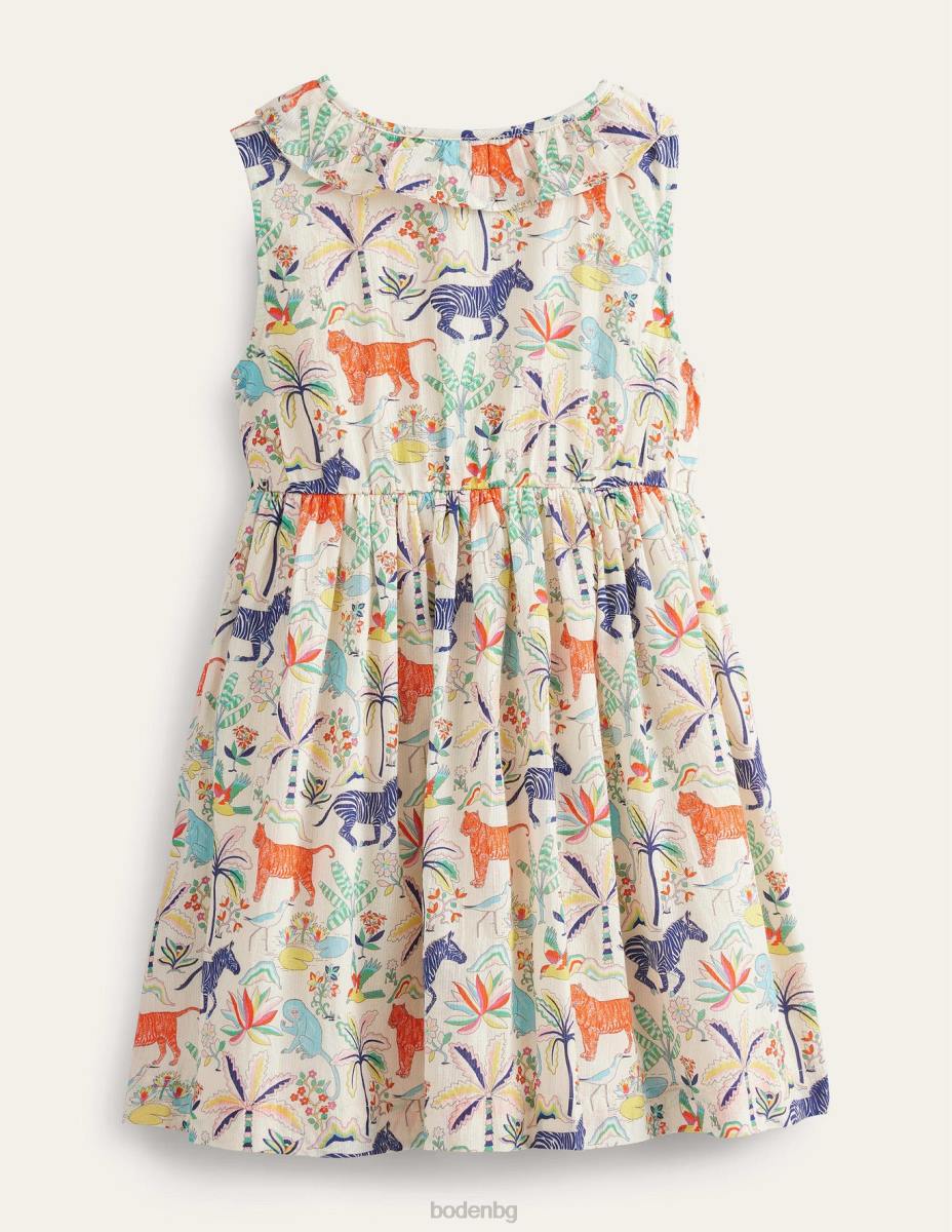 облекло Boden обгръщаща се рокля ванилова шушулка тропическа градина бебе LL68374