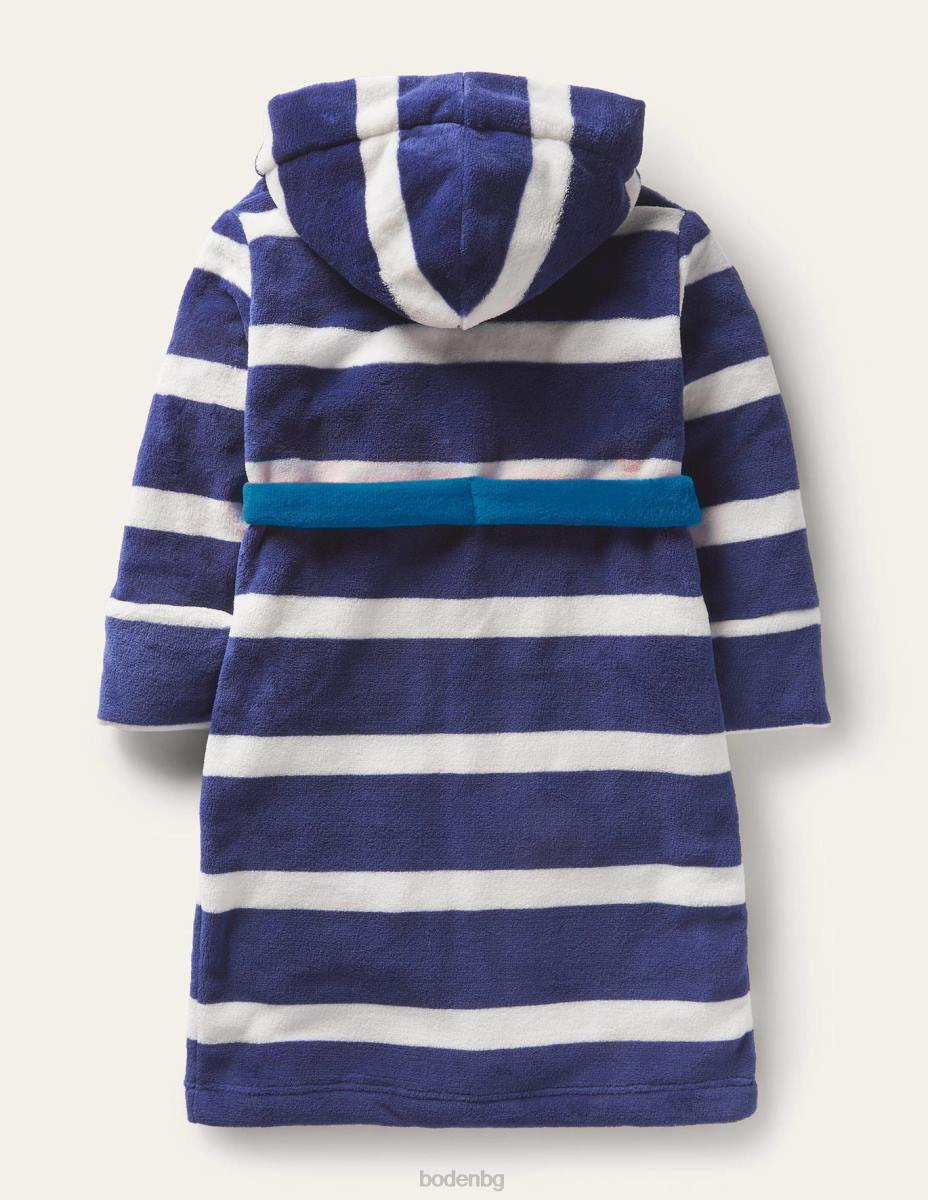 облекло Boden уютен пеньоар десен борд синьо/слонова кост бебе LL68530