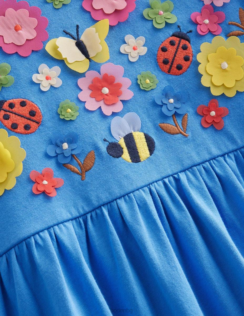 облекло Boden развяваща се рокля от трико penzance blue floral бебе LL683384