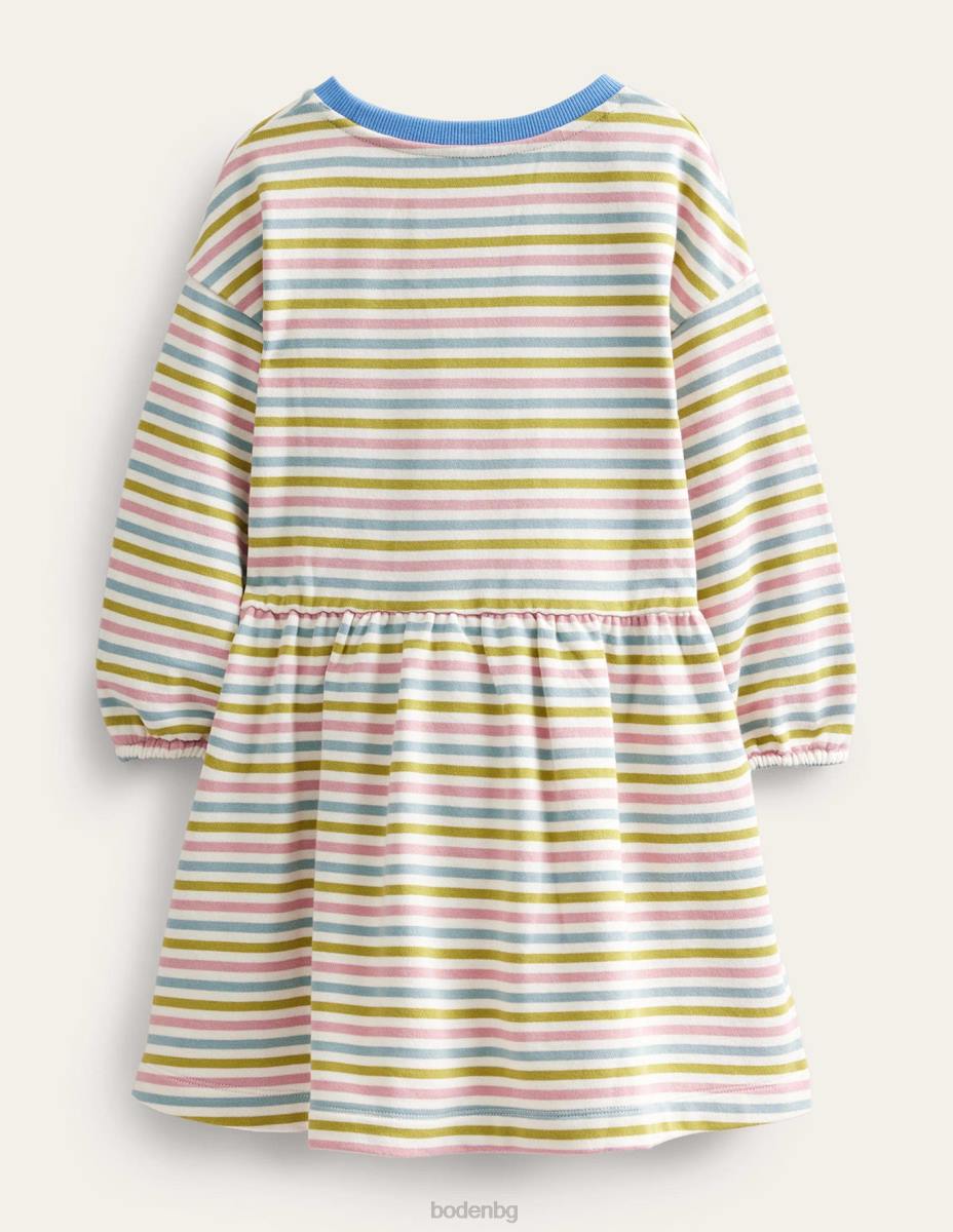 облекло Boden спокойна спортна рокля с щампи starfuit/бадемово розово бебе LL68354