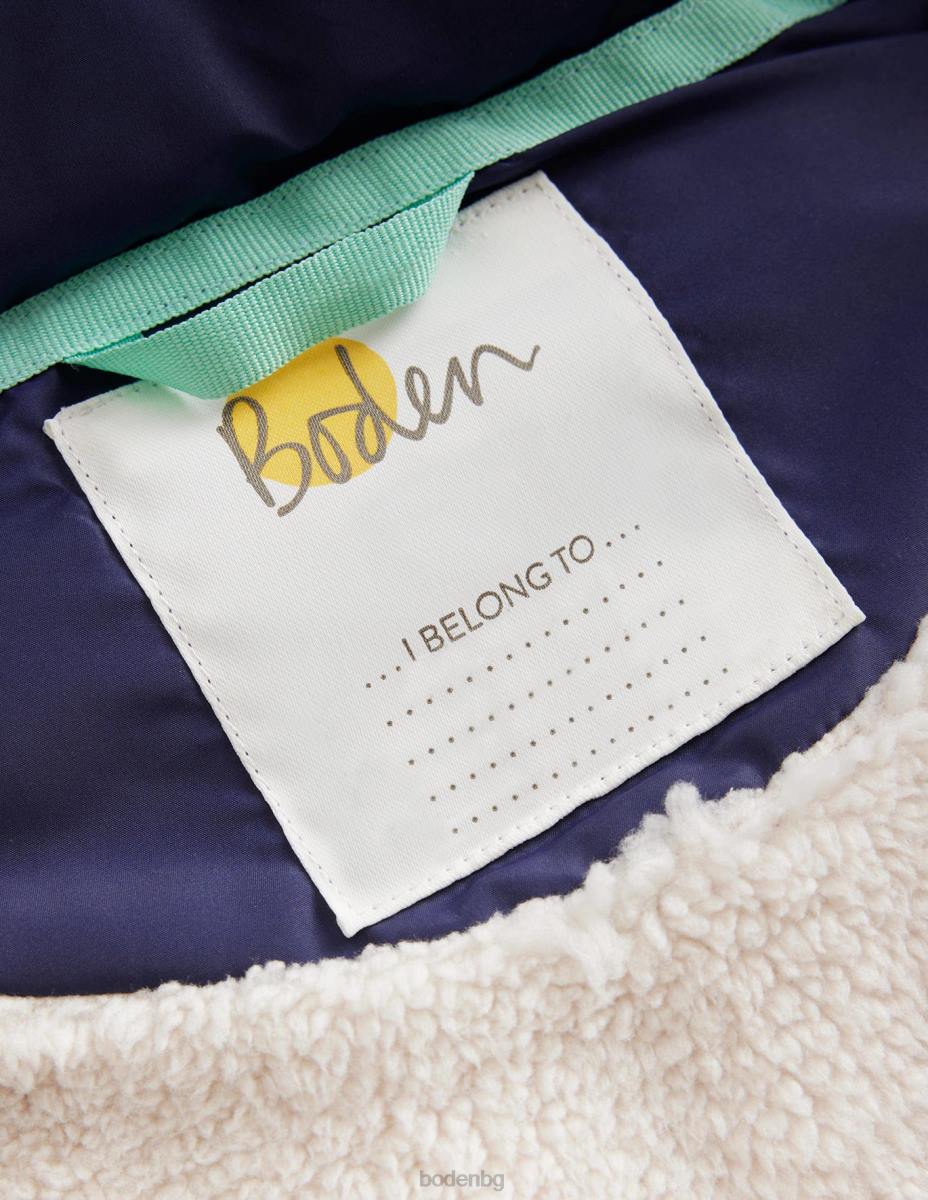 облекло Boden Подплатено палто 2 в 1 френски флот бебе LL68545