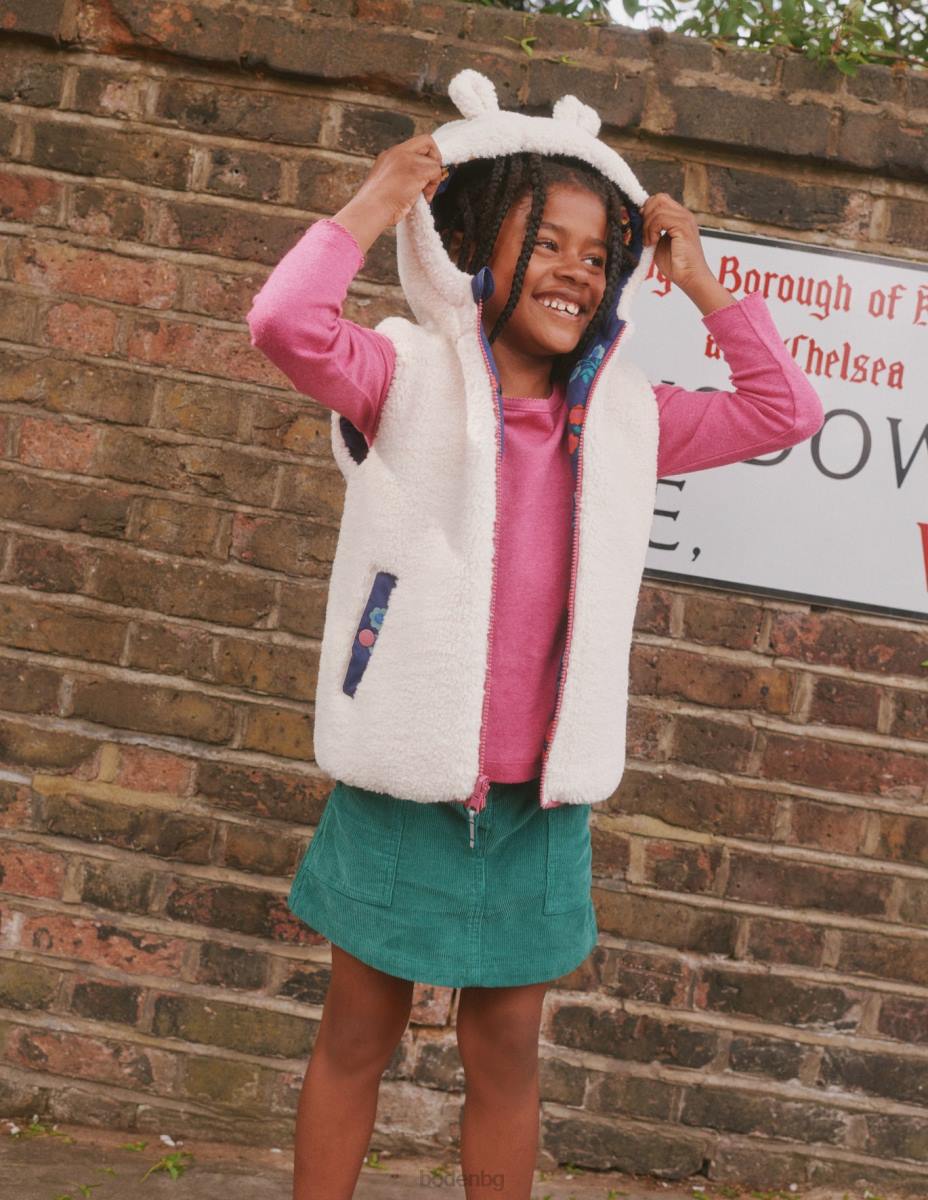 облекло Boden реверсивна жилетка колеж морско цвете бебе LL68547