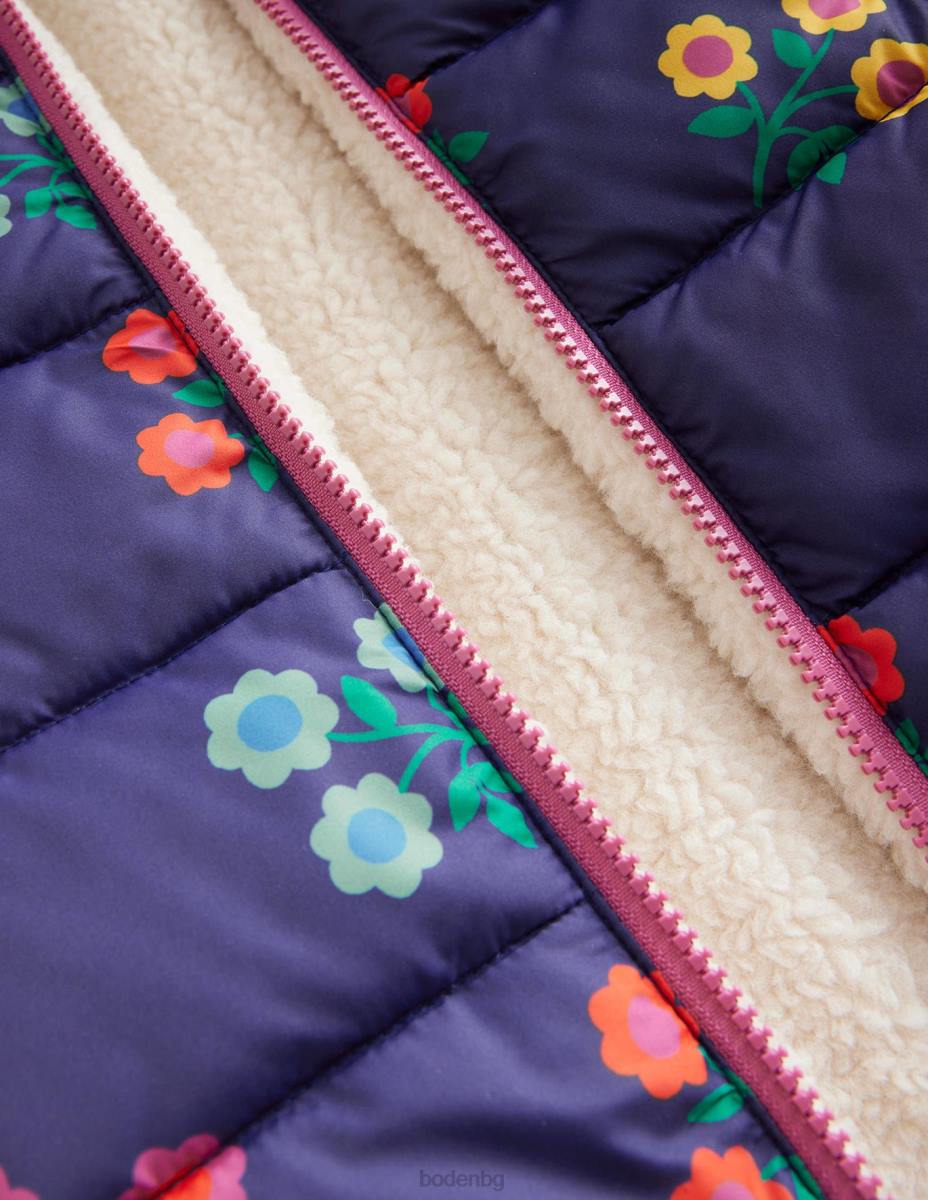 облекло Boden реверсивна жилетка колеж морско цвете бебе LL68547