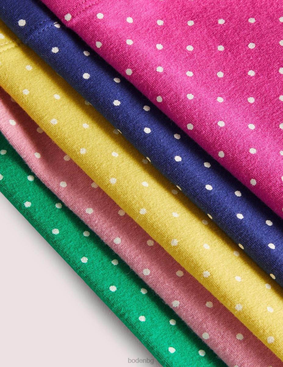 облекло Boden 5 пакета многоцветни клинове на точки спот мулти бебе LL68505