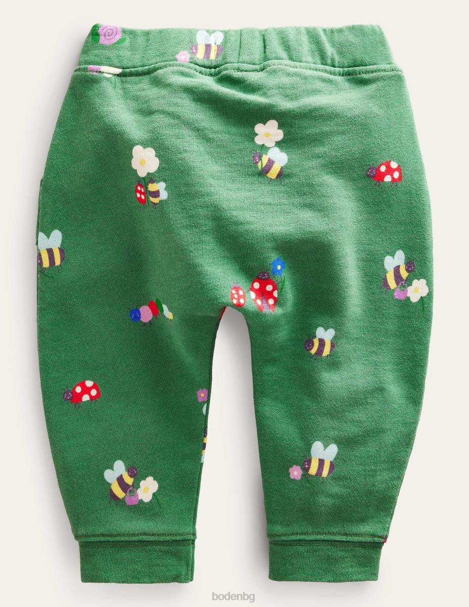 облекло Boden щамповано трико наситено тревисто зелени буболечки бебе LL683363