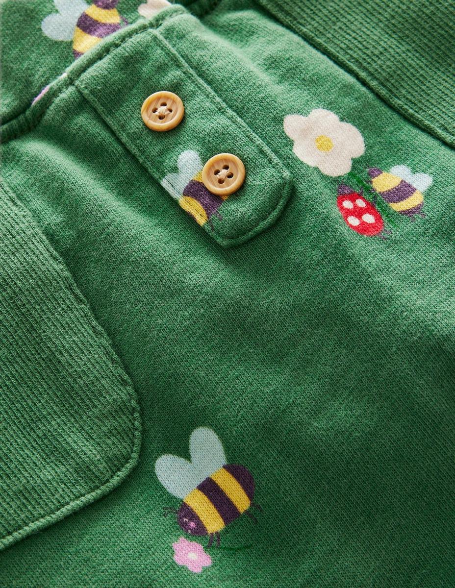 облекло Boden щамповано трико наситено тревисто зелени буболечки бебе LL683363