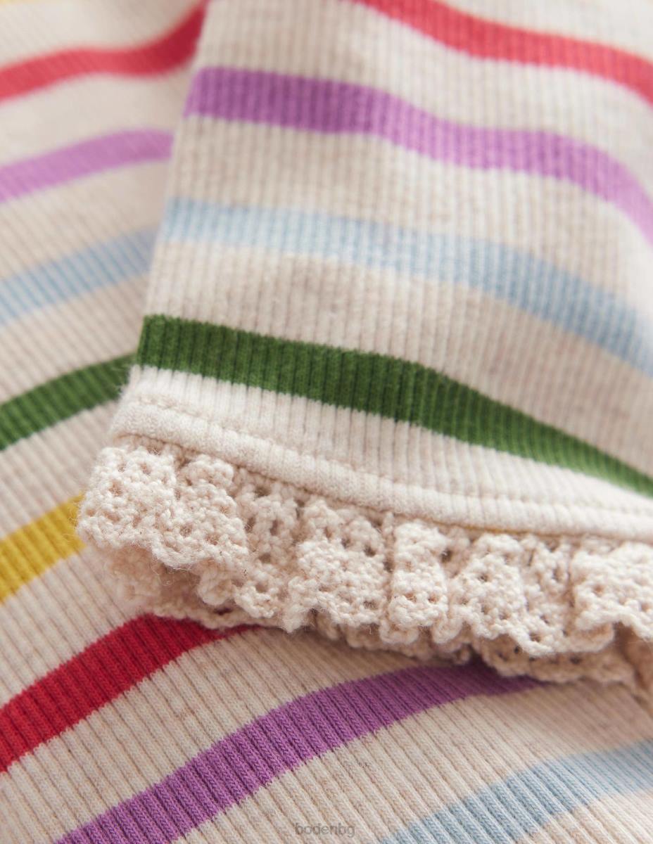 облекло Boden рипсени дантелени клинове дъгова ивица бебе LL683435