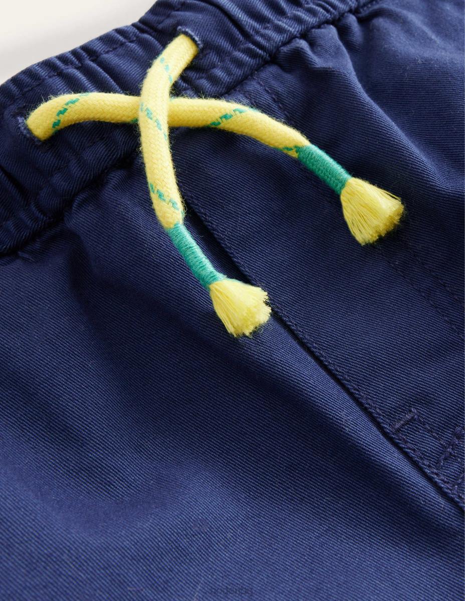 облекло Boden тънки панталони с дърпане колеж военноморски шнур бебе LL68491