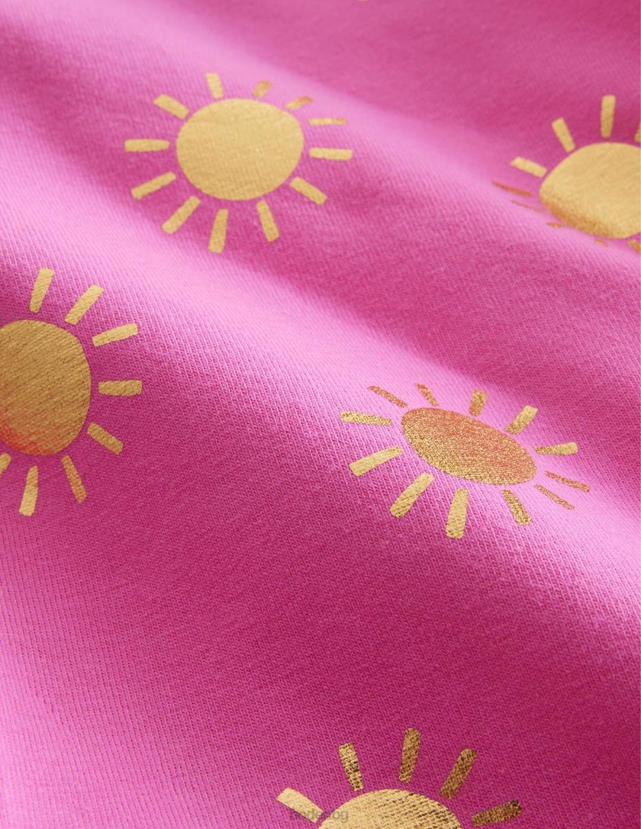 облекло Boden забавни клинове гъделичкани розови/златни слънца бебе LL68511