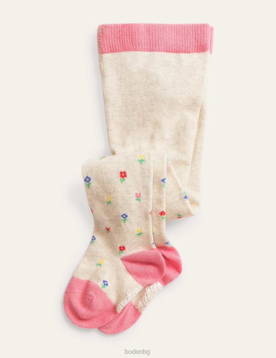 облекло Boden ежедневни чорапогащи цветя от слонова кост момичета LL682718