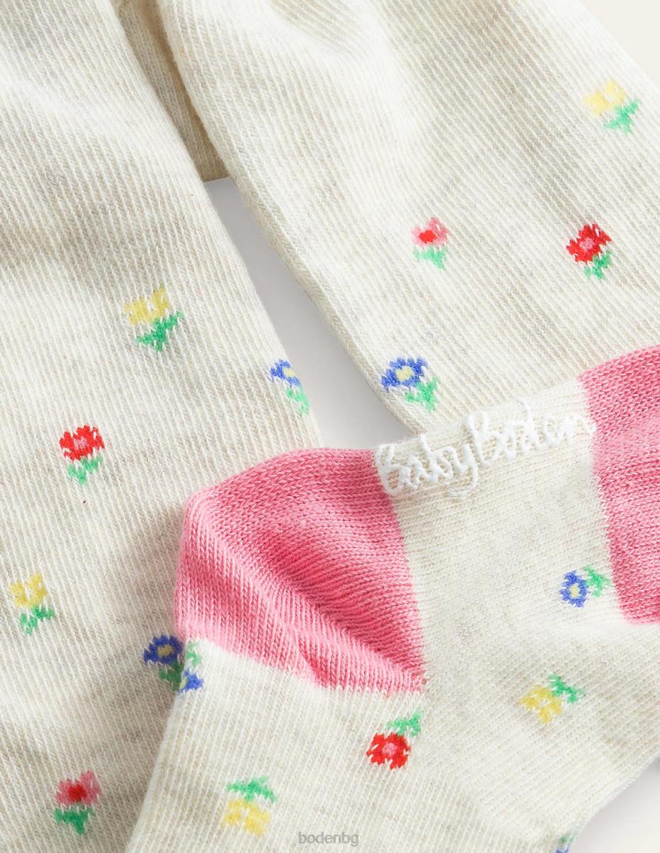 облекло Boden ежедневни чорапогащи цветя от слонова кост момичета LL682718