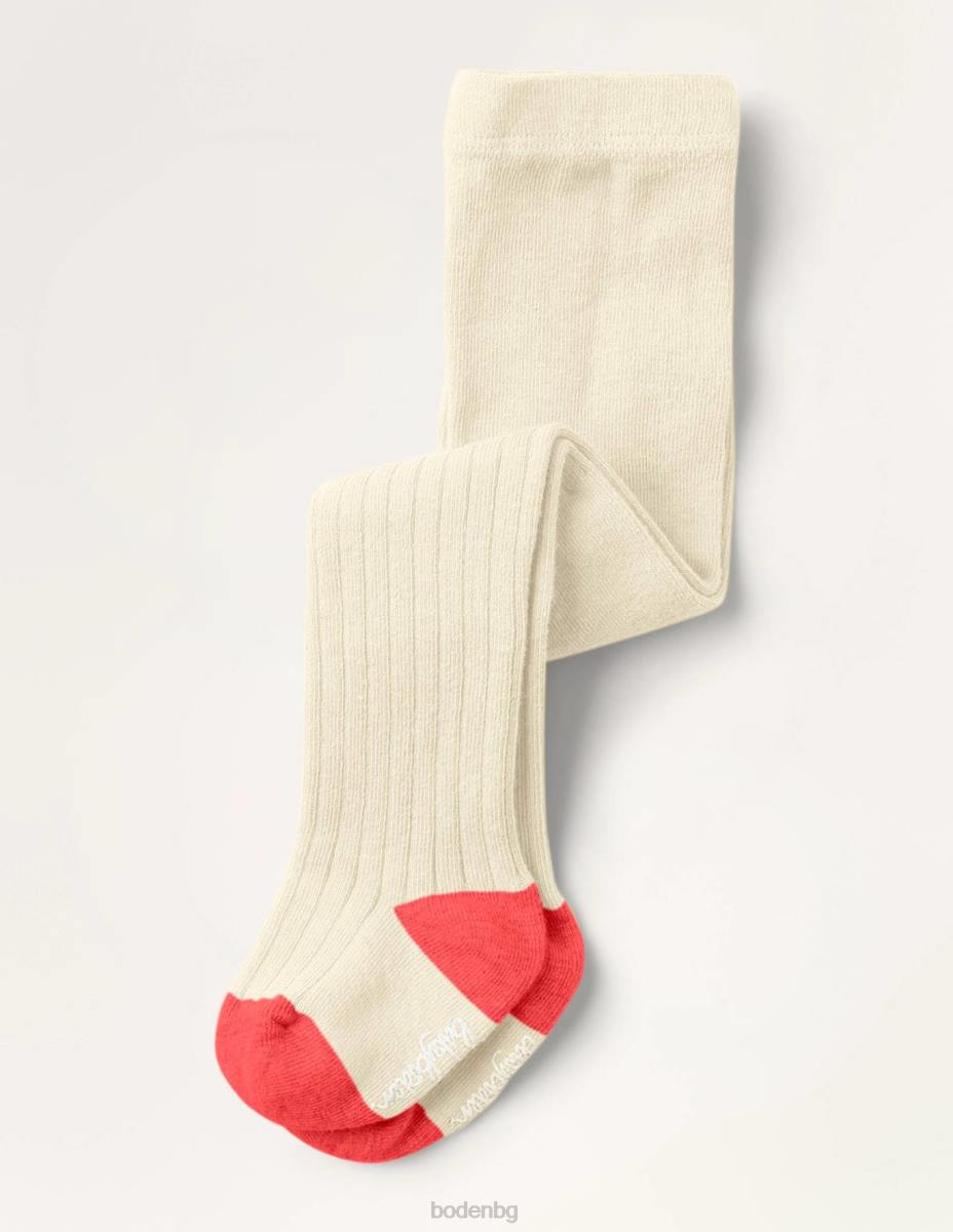 облекло Boden рипсен чорапогащник слонова кост момичета LL683121