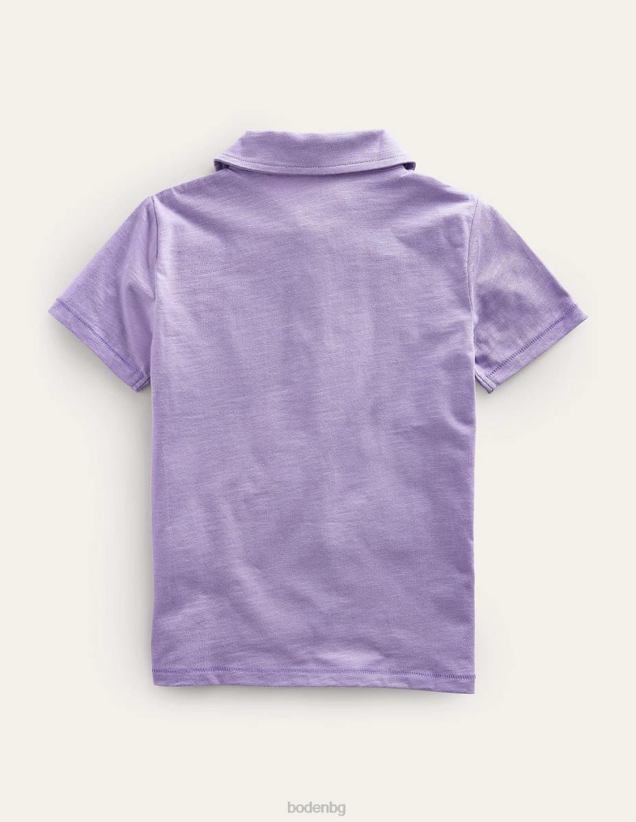 облекло Boden поло тениска с джърси мъглива лавандула бебе LL683314