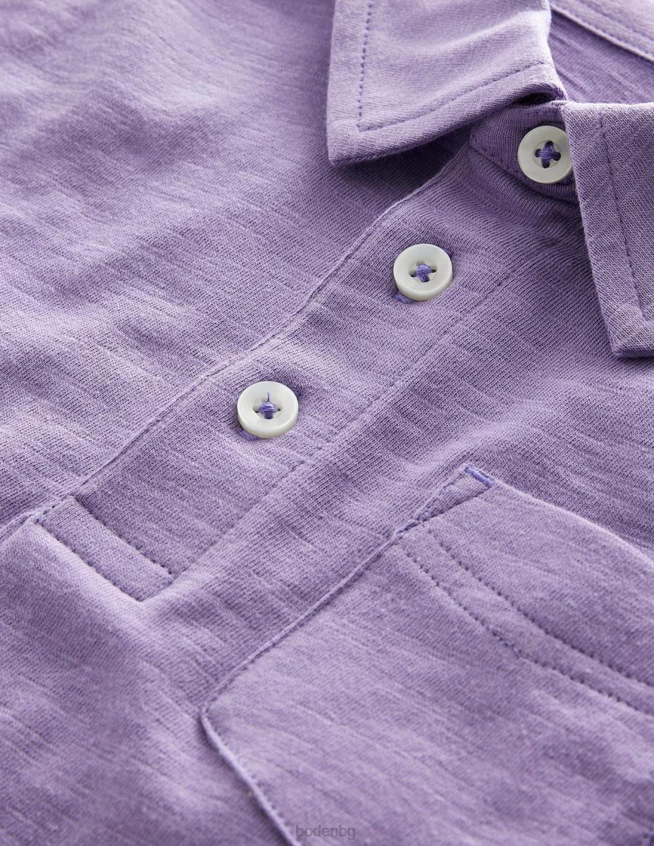 облекло Boden поло тениска с джърси мъглива лавандула бебе LL683314