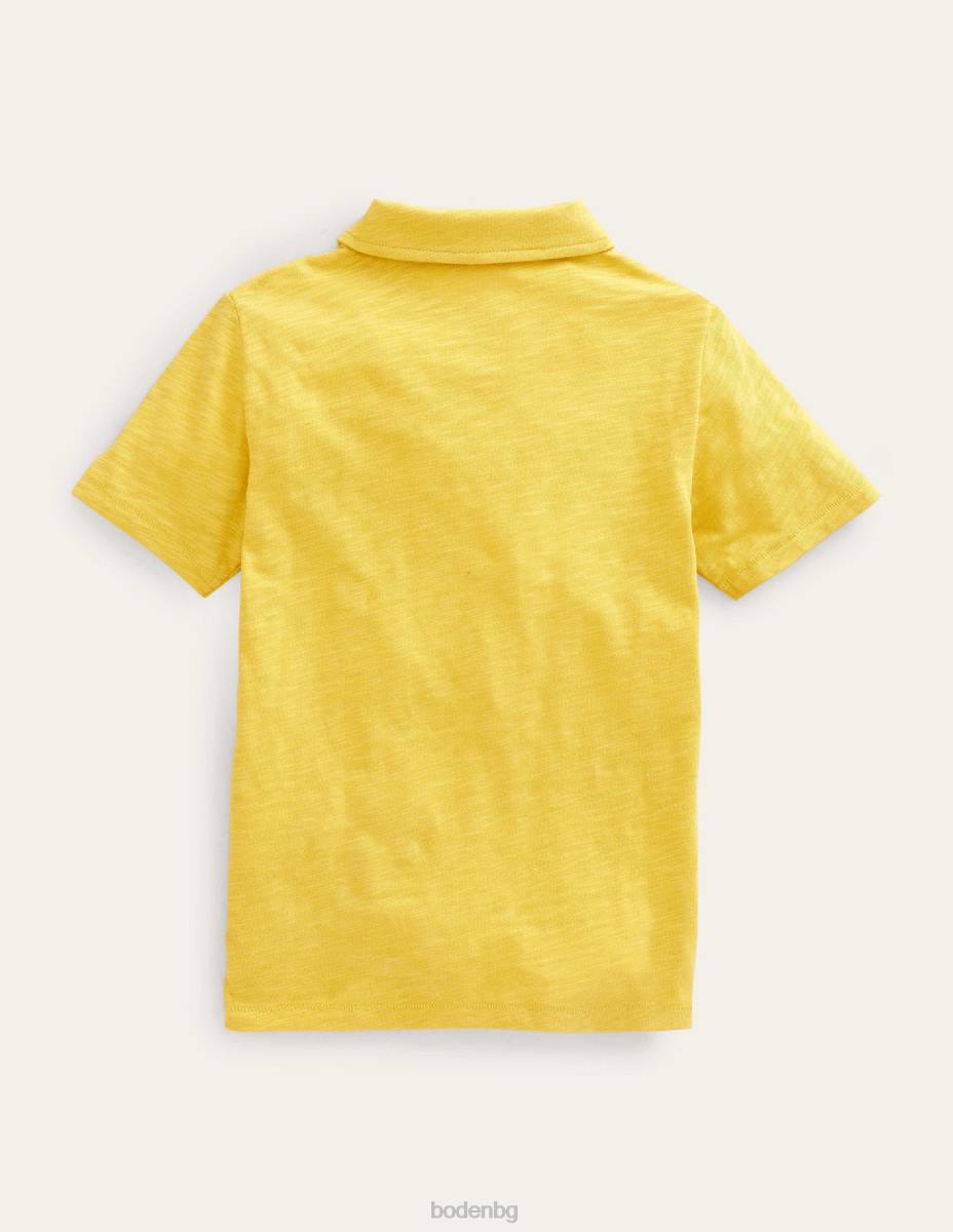 облекло Boden поло тениска с джърси горчица жълта бебе LL683408