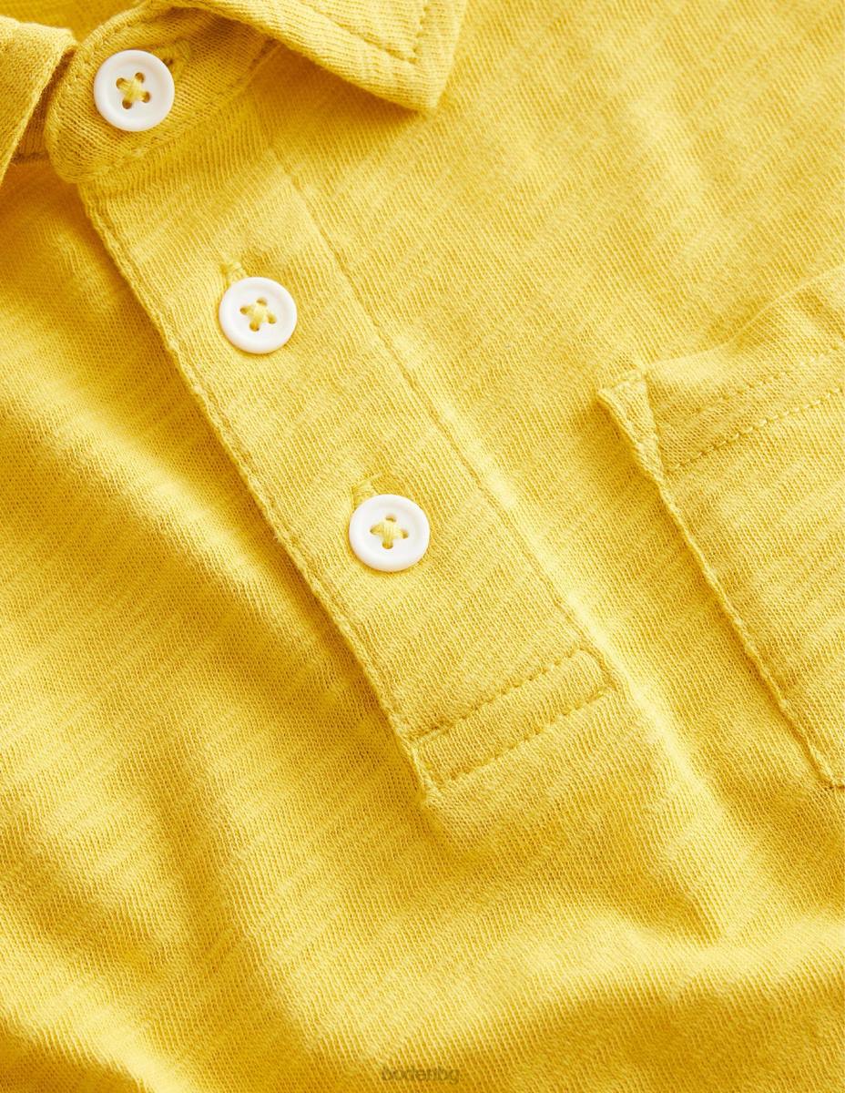 облекло Boden поло тениска с джърси горчица жълта бебе LL683408