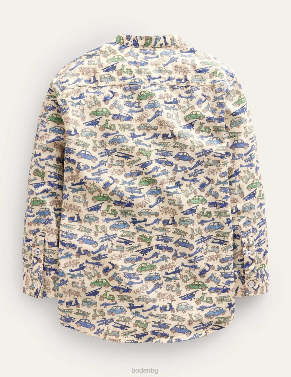 облекло Boden шарена риза на дядо сини коли бебе LL683416