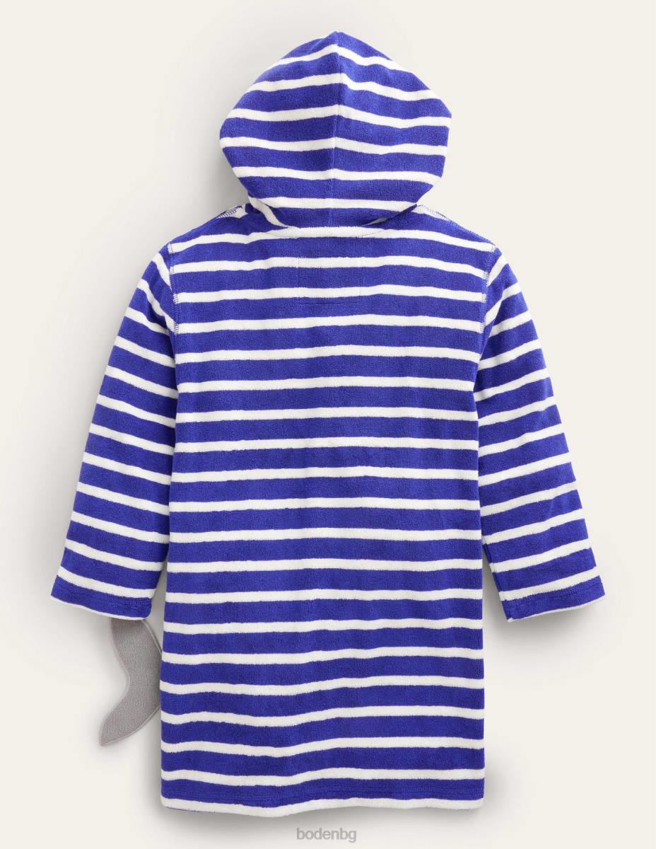 облекло Boden апликация за хавлиени кърпи синя акула бебе LL683431