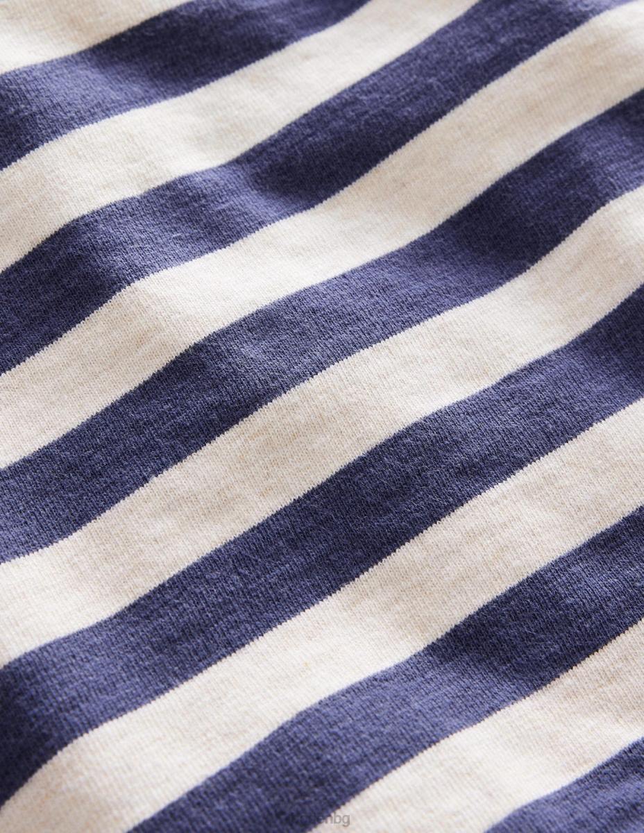 облекло Boden раиран суичър овесени ядки/морски бебе LL683466