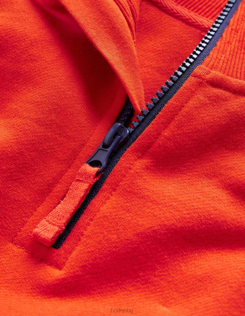 облекло Boden спокоен суичър с половин цип далия червена бебе LL68412