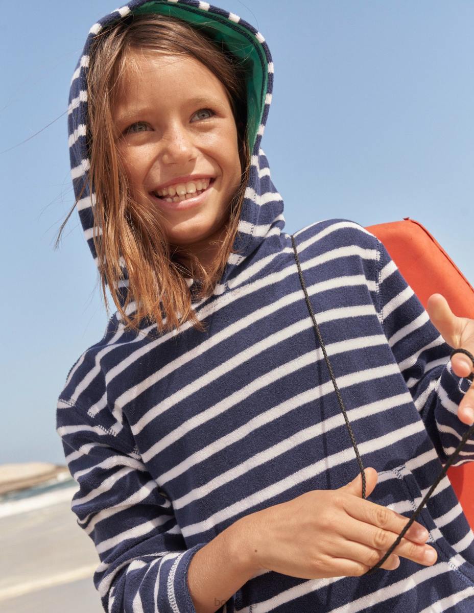 облекло Boden хавлиена кърпа колеж морско/бяло бебе LL68469