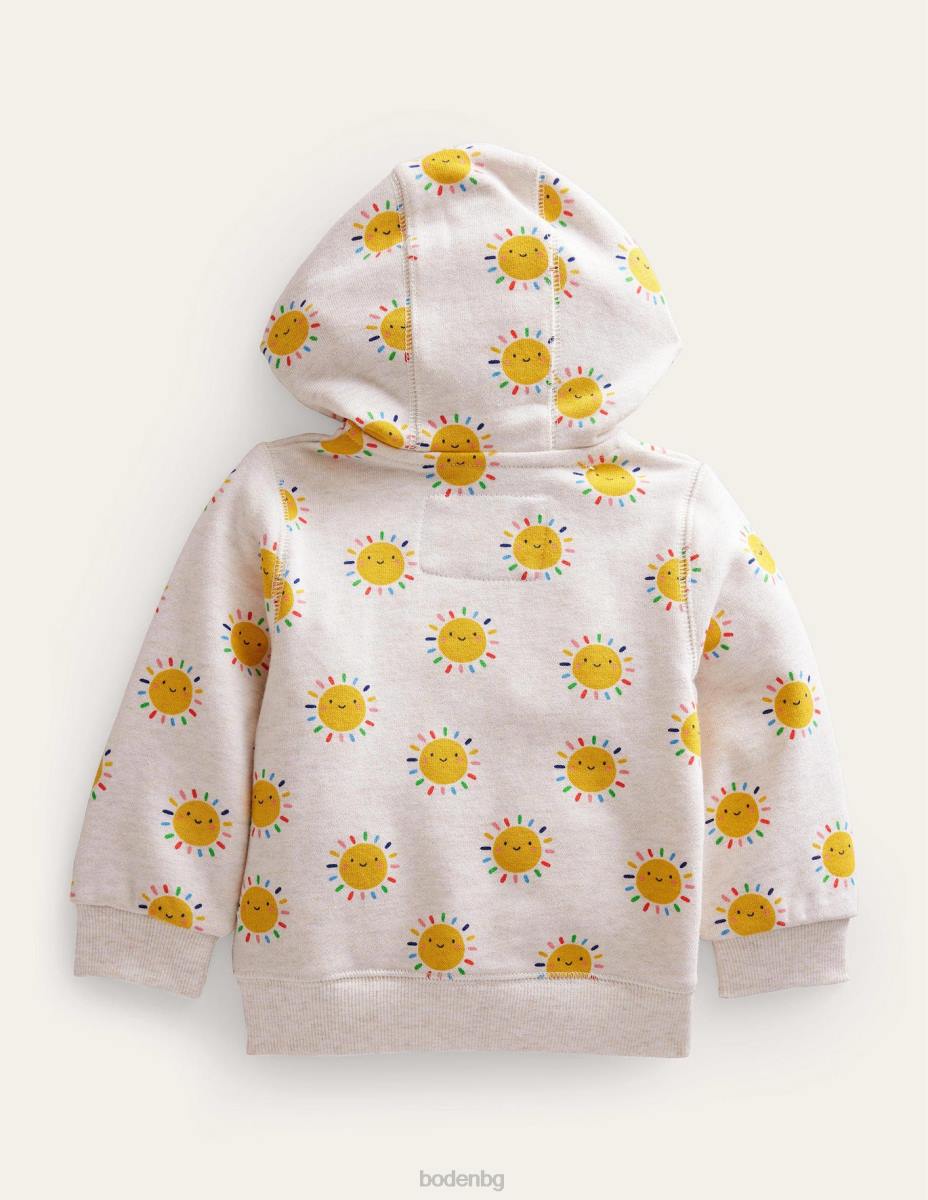 облекло Boden суичър с щампа овесени ядки marl rainbow suns бебе LL683362