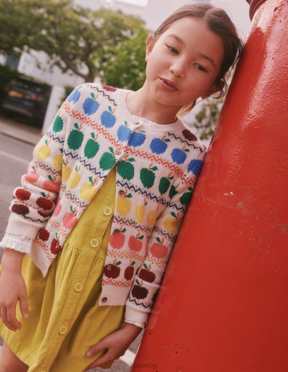 облекло Boden жилетка Fair Isle ябълки от слонова кост бебе LL68532