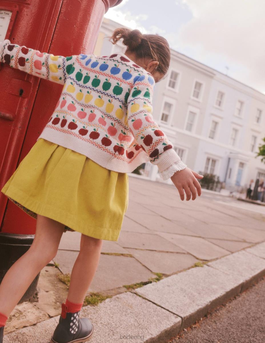 облекло Boden жилетка Fair Isle ябълки от слонова кост бебе LL68532