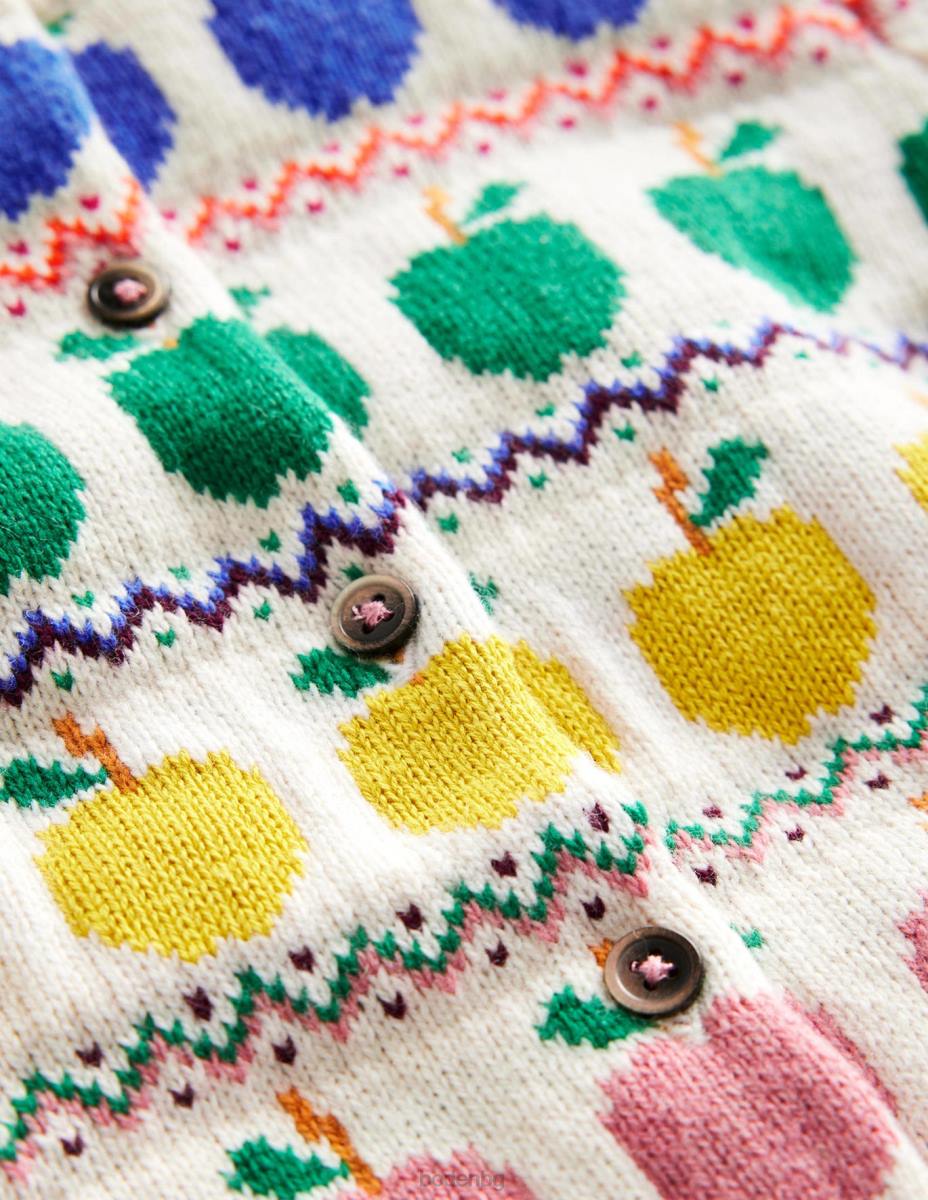 облекло Boden жилетка Fair Isle ябълки от слонова кост бебе LL68532