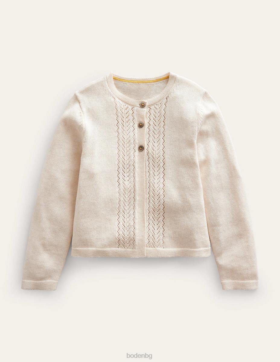 облекло Boden памучна жилетка Pointelle екрю бебе LL68536