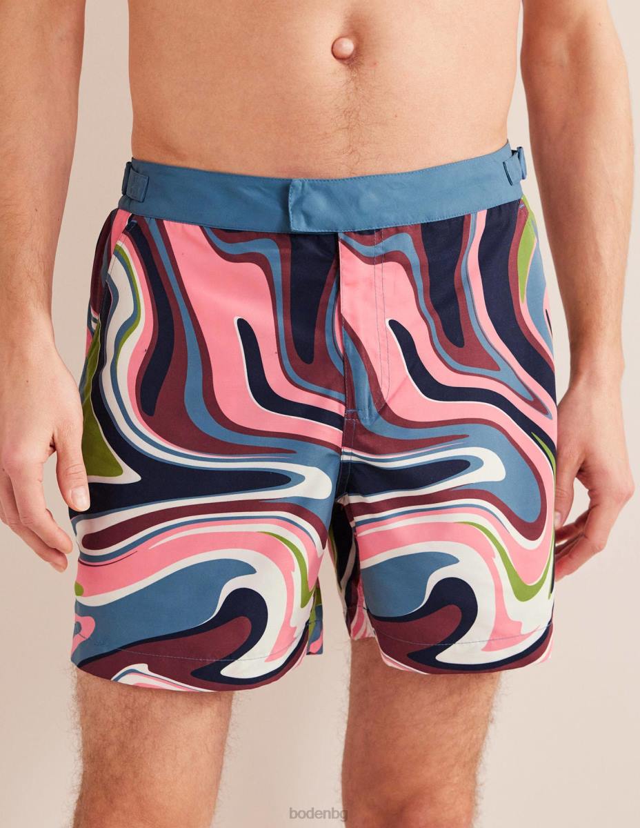 облекло Boden късо плуване с фиксирана талия мулти утопия вихър мъже LL683547