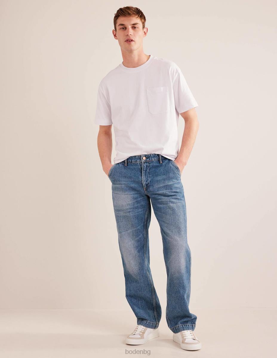 облекло Boden дънки със спокойна кройка тенденция за средно пране мъже LL683538