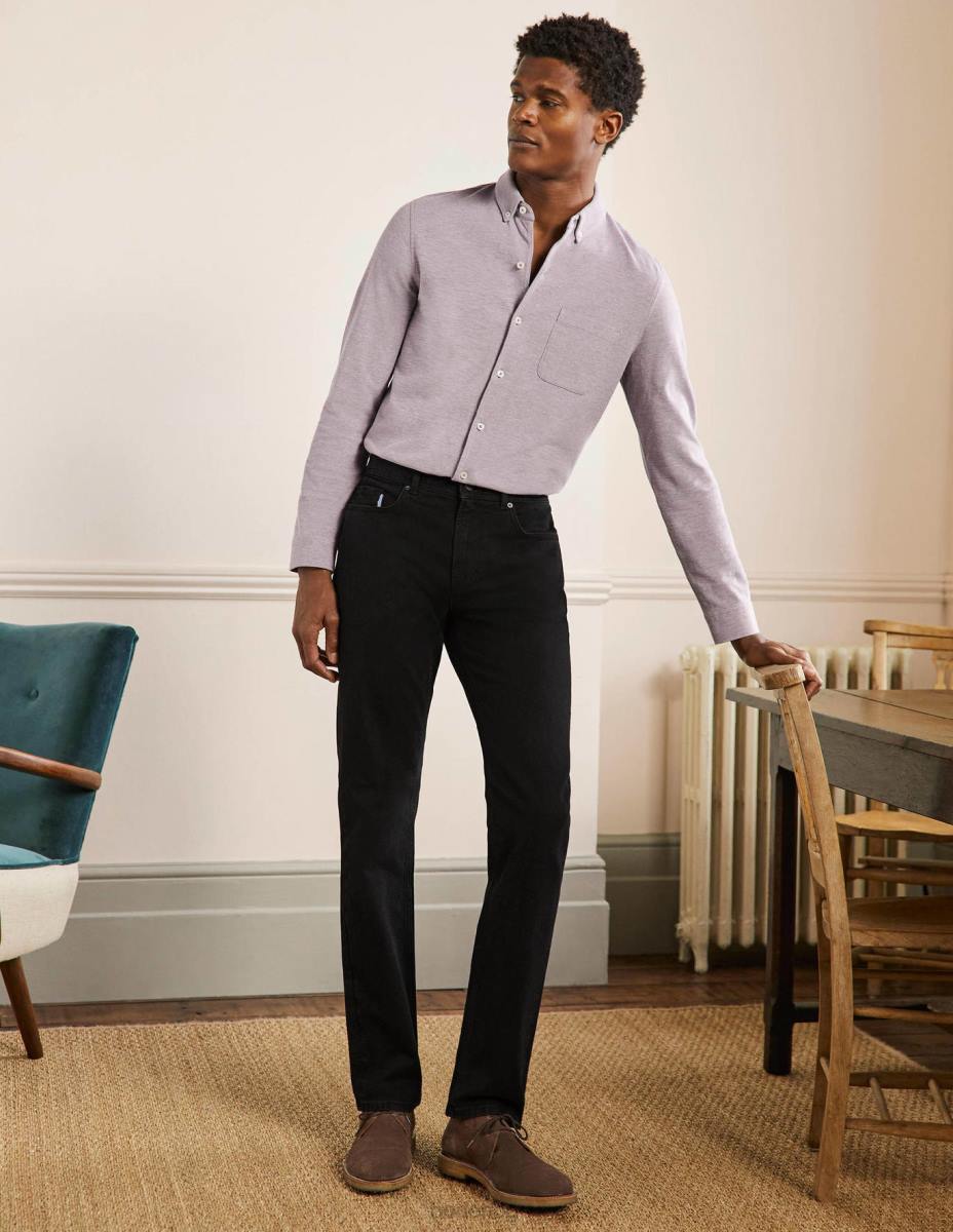 облекло Boden дънки с прав крак черен деним мъже LL683591