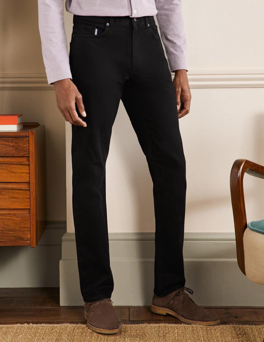 облекло Boden дънки с прав крак черен деним мъже LL683591