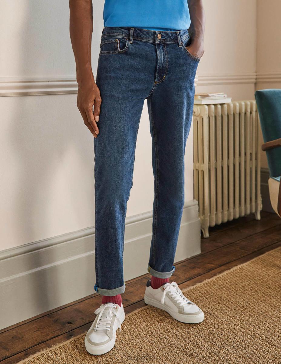 облекло Boden тънки дънки деним със средно изплакване мъже LL683618