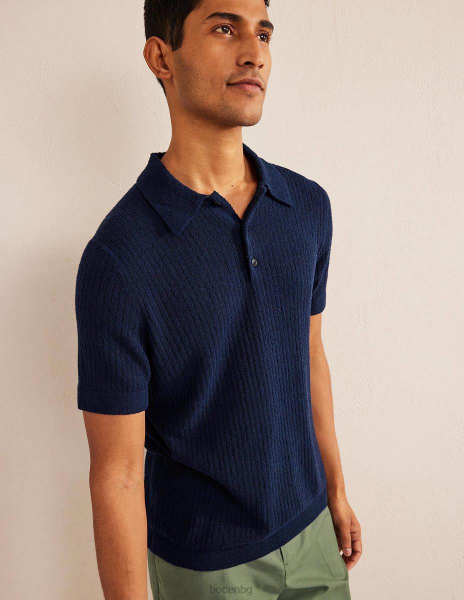 облекло Boden плетено поло с букле френски флот мъже LL683497