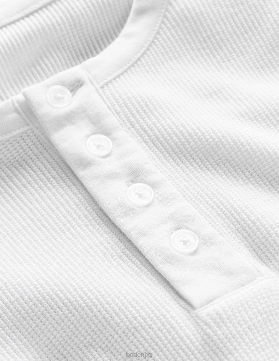 облекло Boden вафла Хенли кокиче бяло мъже LL683500