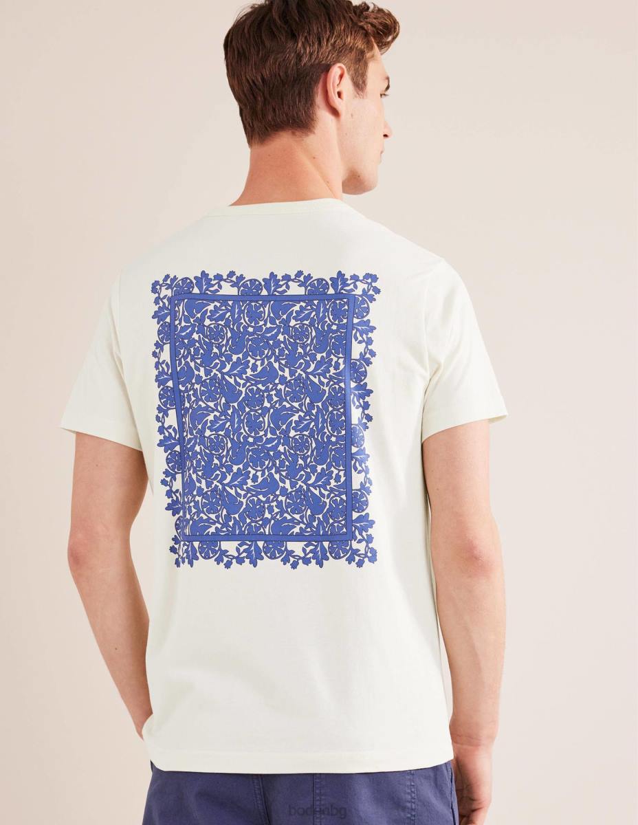 облекло Boden графична тениска птици от ванилова шушулка мъже LL683508