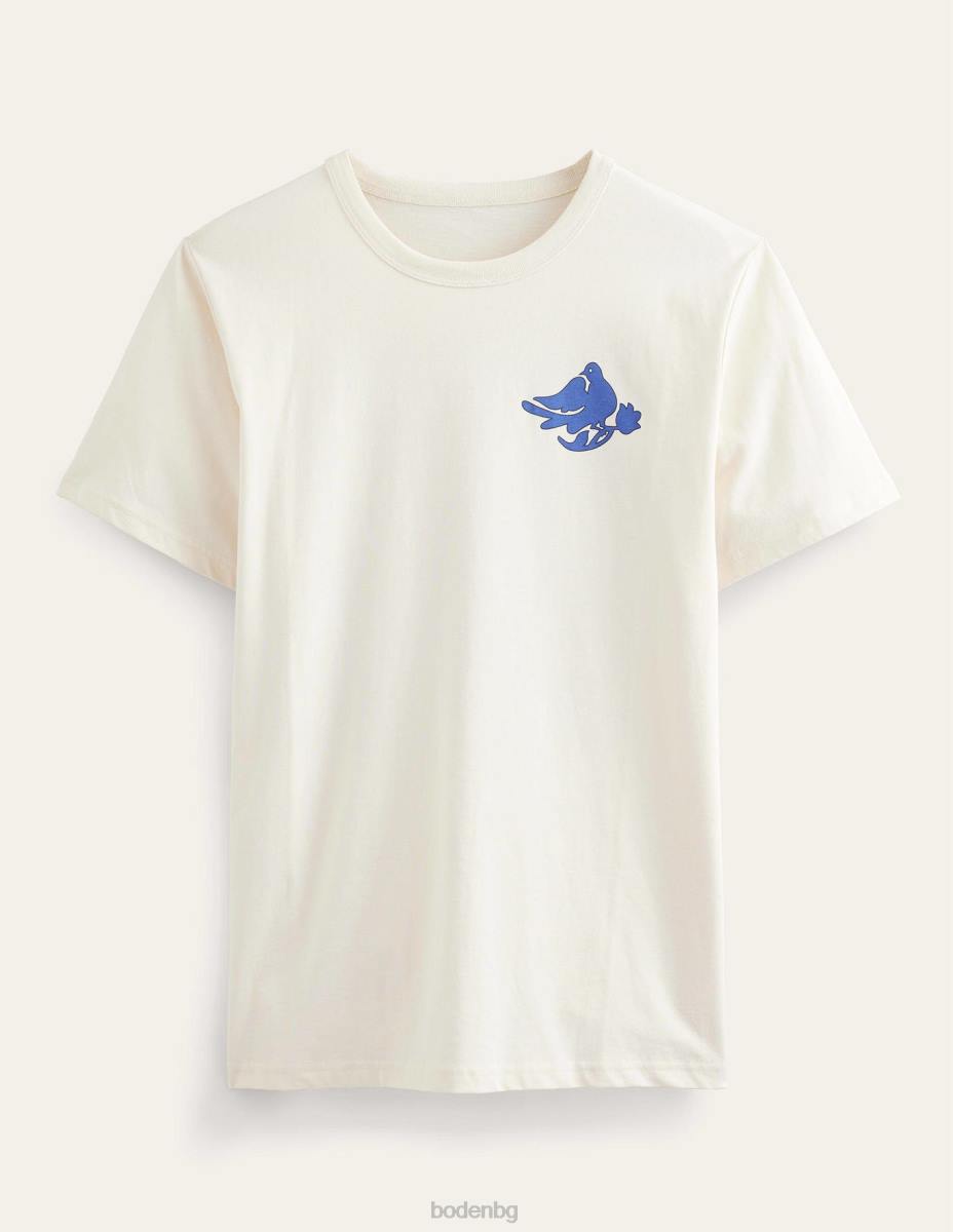 облекло Boden графична тениска птици от ванилова шушулка мъже LL683508