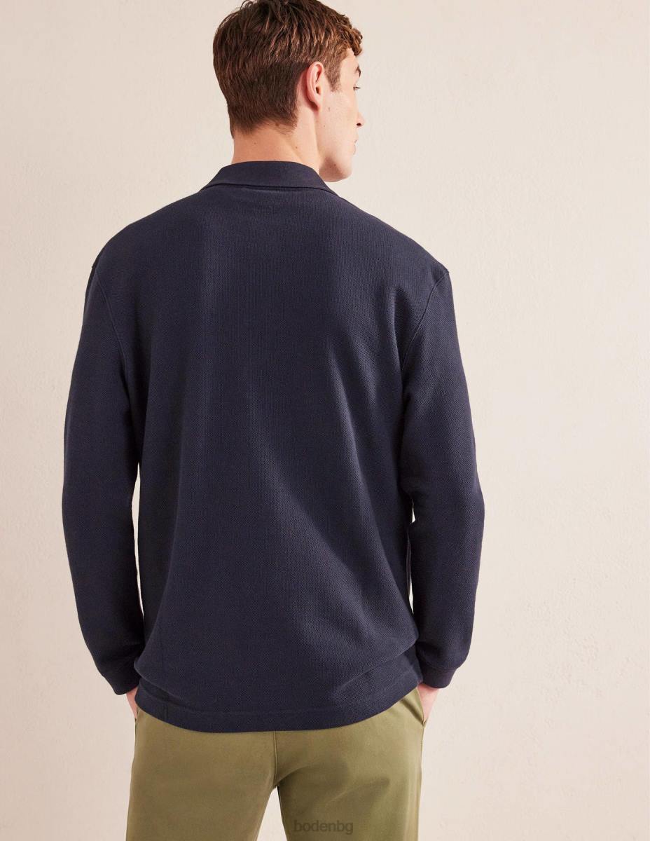 облекло Boden спокойно поло с дълъг ръкав военноморски флот мъже LL683527