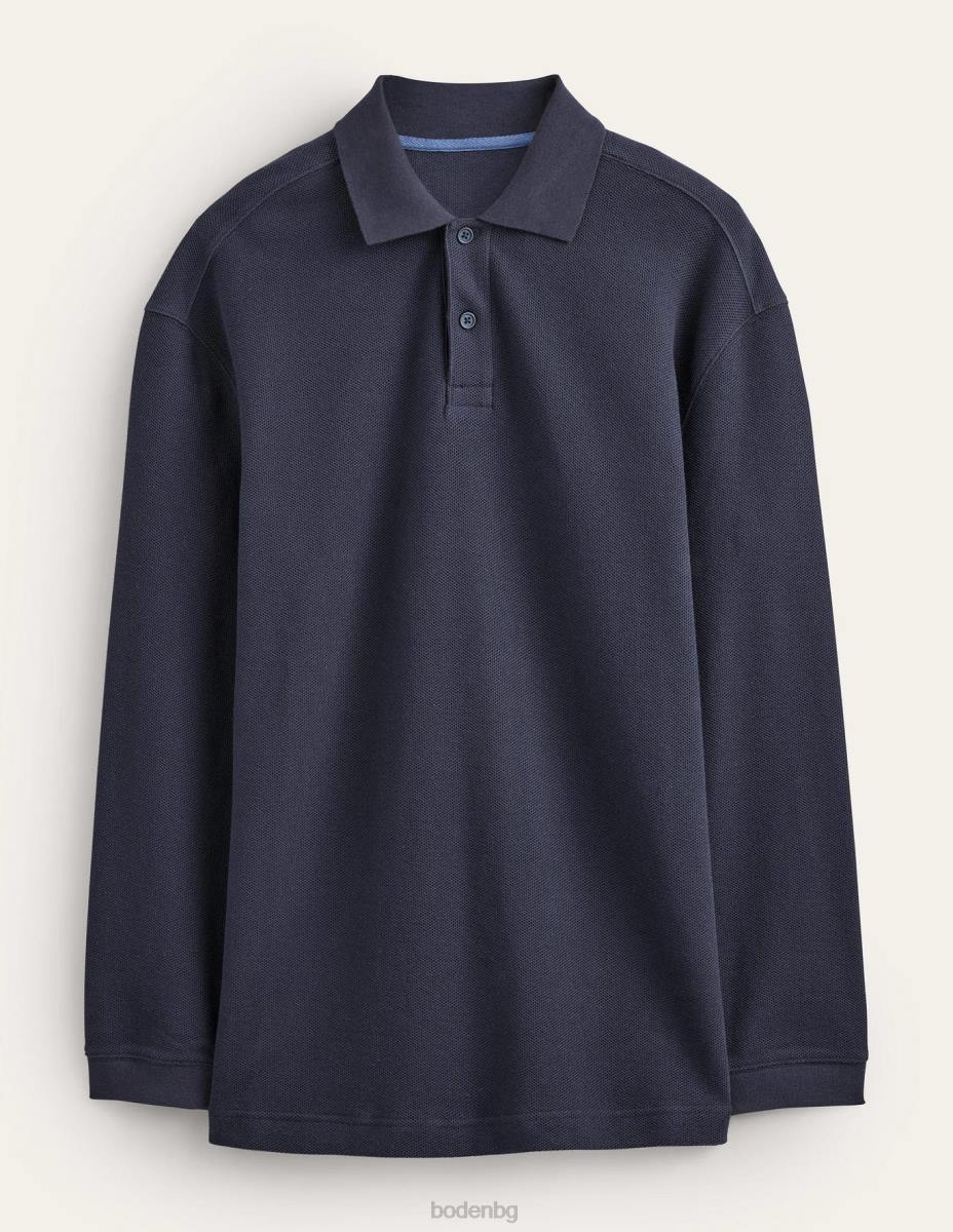 облекло Boden спокойно поло с дълъг ръкав военноморски флот мъже LL683527