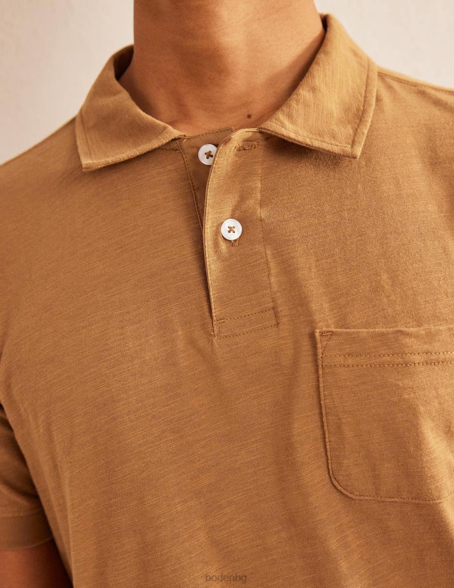 облекло Boden поло от трико с къс ръкав плюшено мече кафяво мъже LL683539