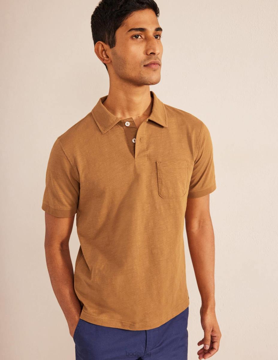 облекло Boden поло от трико с къс ръкав плюшено мече кафяво мъже LL683539