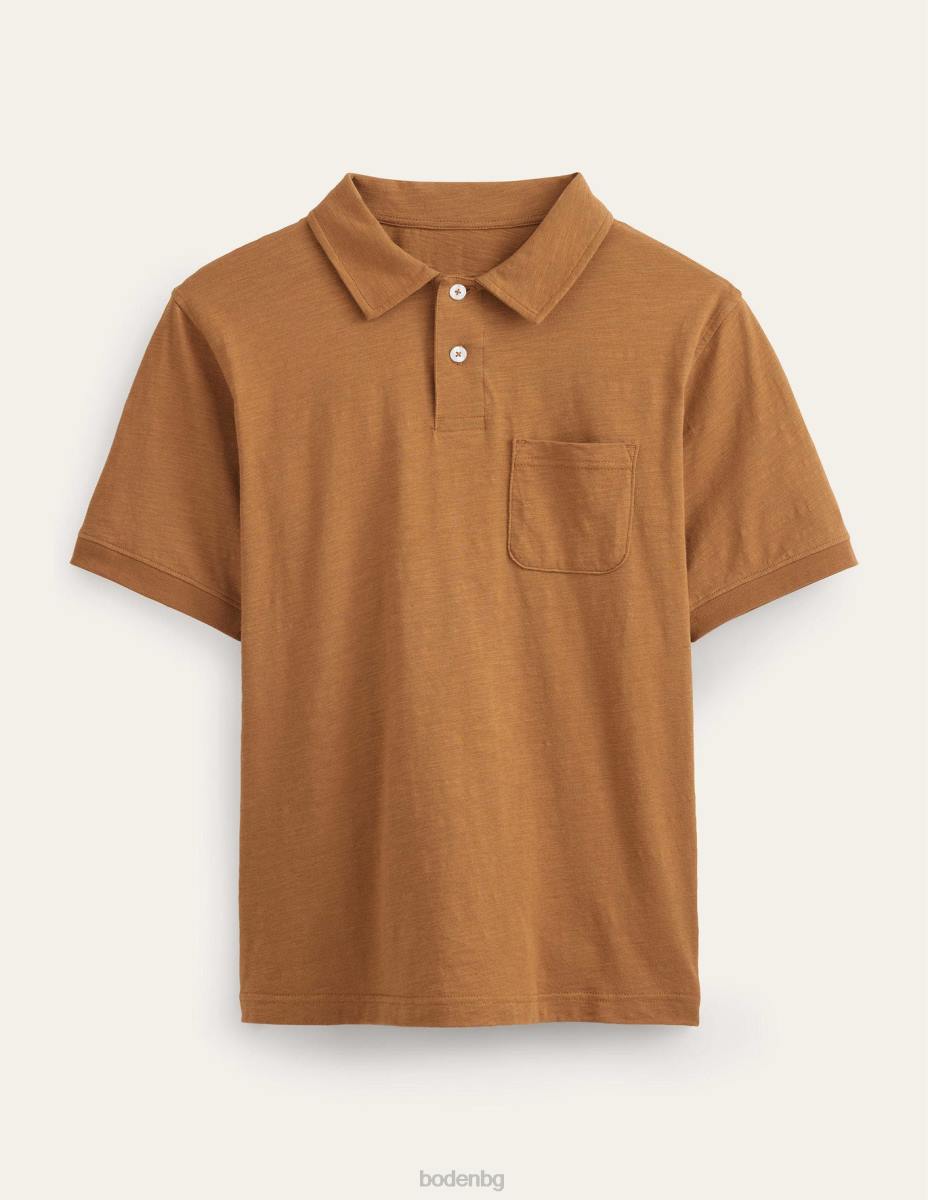 облекло Boden поло от трико с къс ръкав плюшено мече кафяво мъже LL683539
