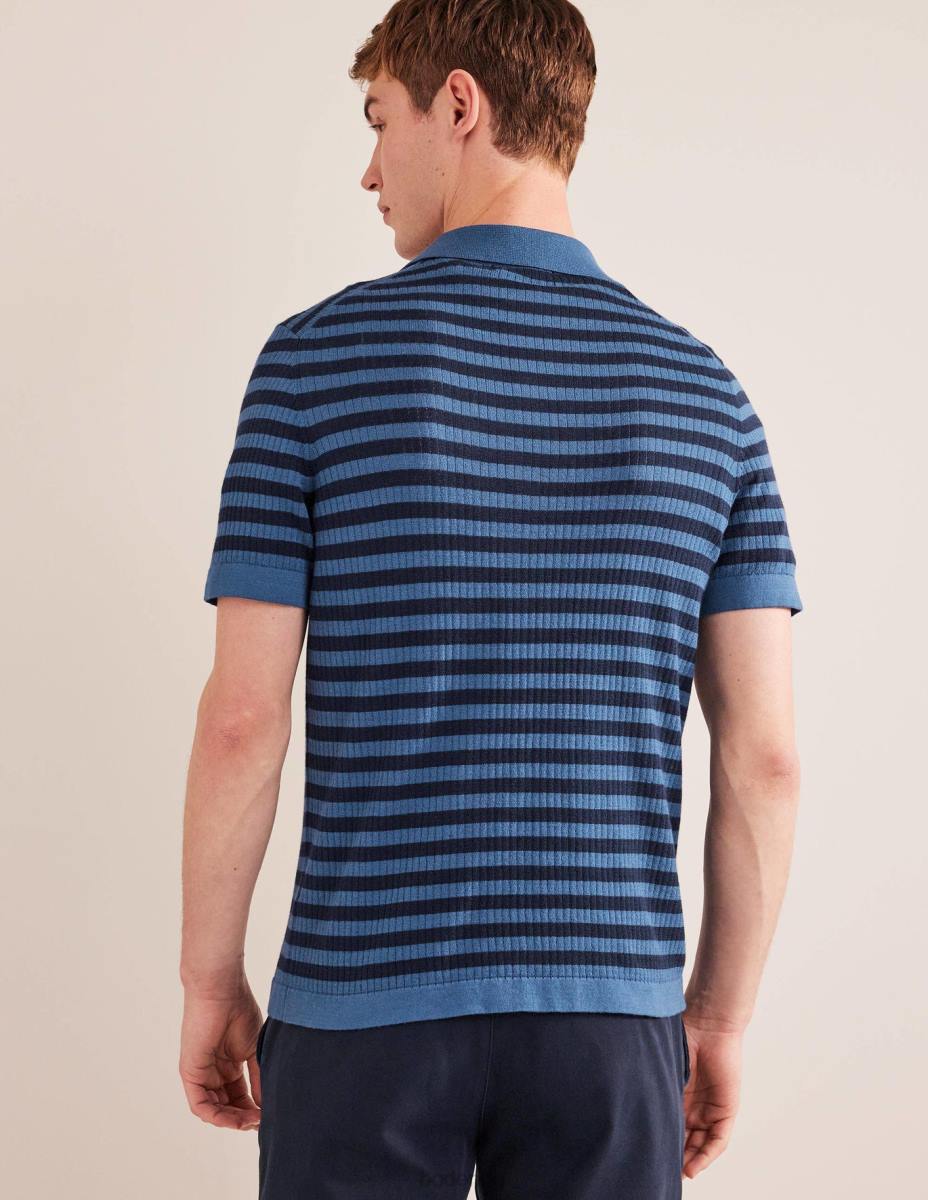 облекло Boden плетено рипсено поло истинско морско райе мъже LL683555