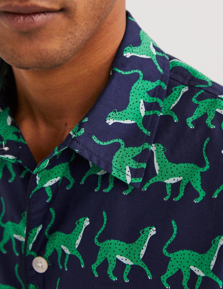 облекло Boden плетен пижамен комплект военноморски леопарди мъже LL683559