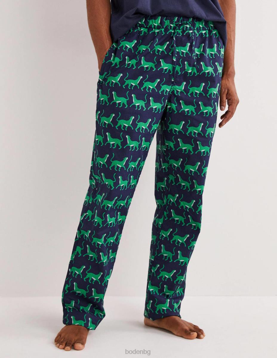 облекло Boden плетен пижамен комплект военноморски леопарди мъже LL683559